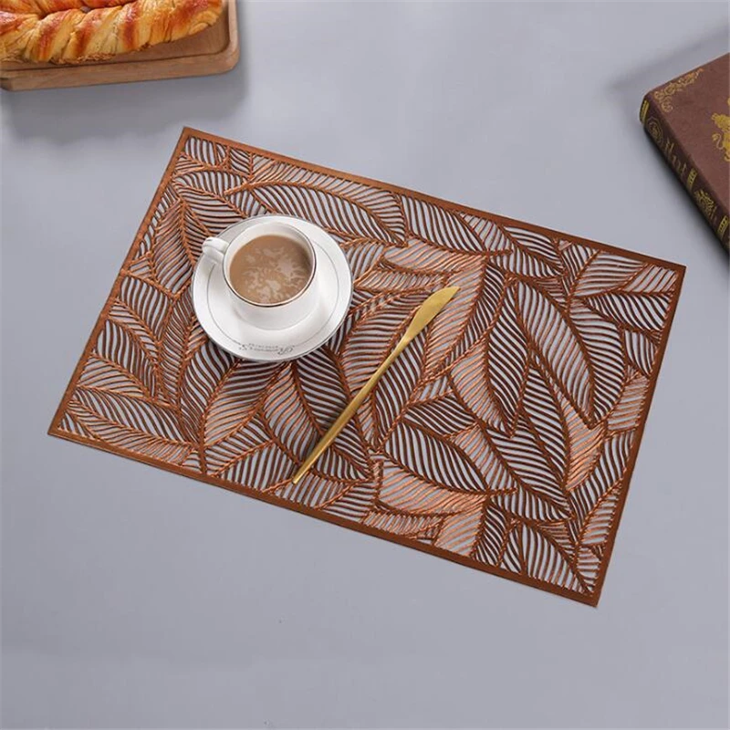 Nordic Style Placemat Heat Resistant Pvc Table Mat Hollow Out Leaves Placemat Non-slip Dish Mat Drink Cup Coasters
Nordic Style Placemat Heat Resistant Pvc Table Mat Hollow Out Leaves Placemat Non-slip Dish Mat Drink Cup Coasters