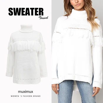2018 Winter Women Tassel Sweater Autumn Long Solid Turtleneck Sweater Casual Female Pullover Streetwear Jumper
2018 Winter Women Tassel Sweater Autumn Long Solid Turtleneck Sweater Casual Female Pullover Streetwear Jumper