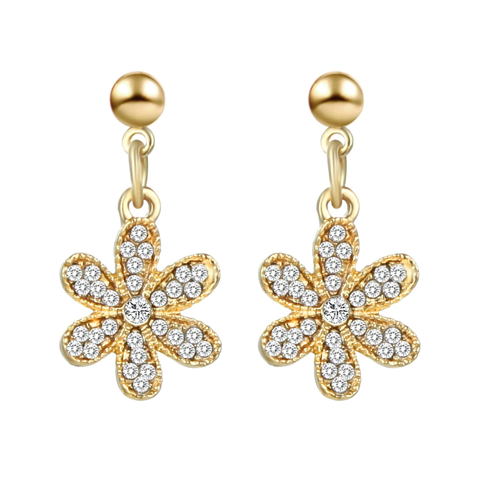 Korean Popular New Gold Earrings Crystal Five-leaf Flower Dangle Drop Earrings For Women Statement Earings Fashion Jewelry 2019
Korean Popular New Gold Earrings Crystal Five-leaf Flower Dangle Drop Earrings For Women Statement Earings Fashion Jewelry 2019