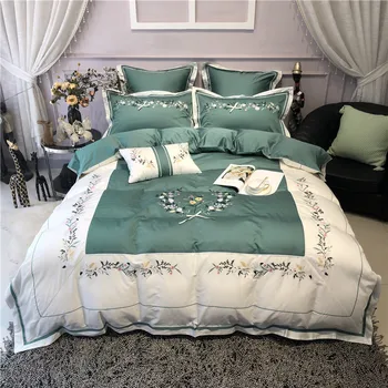 New Luxury Flowers Embroidery 60S Egyptian Cotton Green White Bedding Set Duvet Cover Bed sheet Bed Linen Pillowcases 4/7pcs
New Luxury Flowers Embroidery 60S Egyptian Cotton Green White Bedding Set Duvet Cover Bed sheet Bed Linen Pillowcases 4/7pcs
