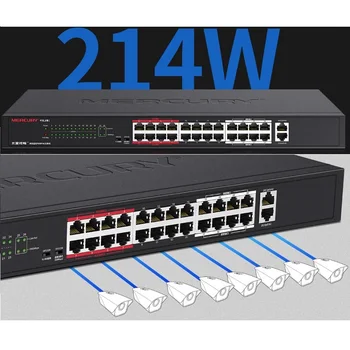 Steel 26 ports 24 PoE 214Watt 2*1000Mbps ports data Switch Camera Network PoE Switch CCTV Camera Desktop Ethernet Network Switch
Steel 26 ports 24 PoE 214Watt 2*1000Mbps ports data Switch Camera Network PoE Switch CCTV Camera Desktop Ethernet Network Switch