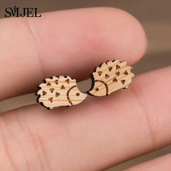 SMJEL Lovely Hedgehog Earrings Wooden Animal Ear Earring Stud for Women Girls Fashion Earing Jewelry brincos pendientes mujer
SMJEL Lovely Hedgehog Earrings Wooden Animal Ear Earring Stud for Women Girls Fashion Earing Jewelry brincos pendientes mujer