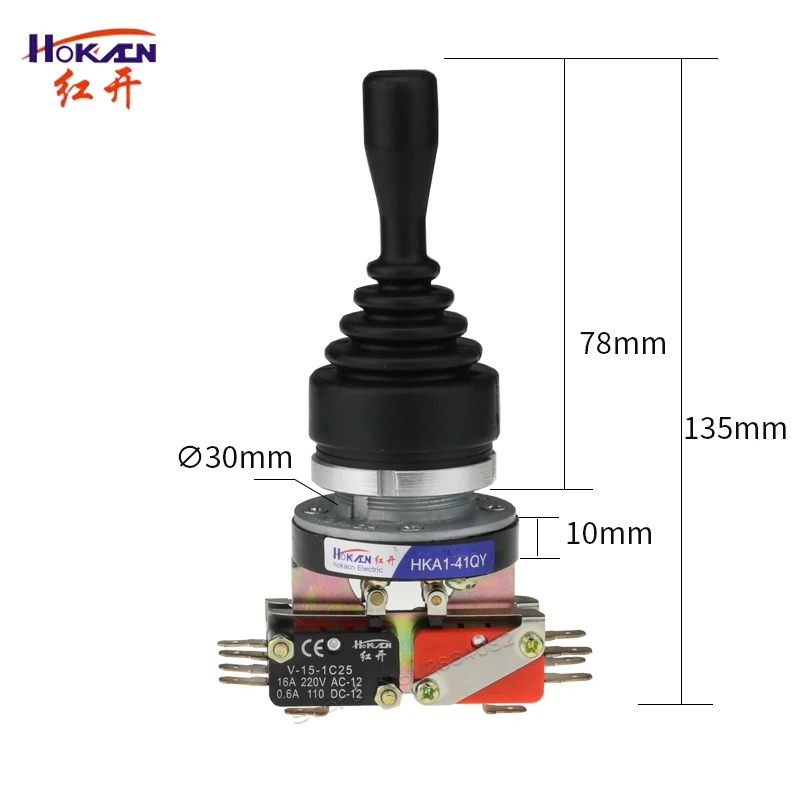 30mm Joystick Switch Momentary 4 Position Rocker Switch latching Spring Return Monolever Cross Wobble Stick Switch HKA1-41QZ QY
30mm Joystick Switch Momentary 4 Position Rocker Switch latching Spring Return Monolever Cross Wobble Stick Switch HKA1-41QZ QY
