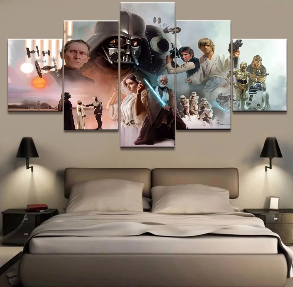 HD Printed Modular 5 Panel Movie Star Wars Character Painting Canvas Print Frame Room Decor Frame Poster Picture Canvas YGYT
HD Printed Modular 5 Panel Movie Star Wars Character Painting Canvas Print Frame Room Decor Frame Poster Picture Canvas YGYT
