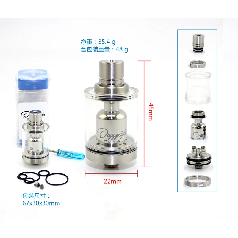 High Quality SXK Doggy Style RTA RDA Tank For Vape Box Mod Electronic Cigarette Hookah AtomIzer DIY Quality RTA Atomizer
High Quality SXK Doggy Style RTA RDA Tank For Vape Box Mod Electronic Cigarette Hookah AtomIzer DIY Quality RTA Atomizer