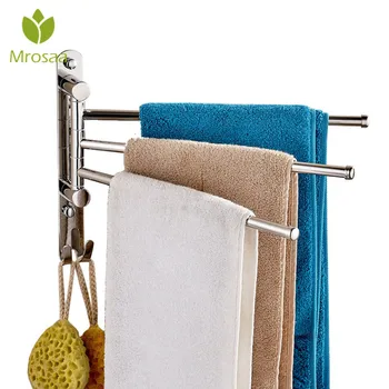 Mrosaa 4/3/2 Pole Stainless Steel Towel Rack Towel Hanging Holder with Hooks 180 Rotation Nail Free Bathroom Movable Towel Bars 
Mrosaa 4/3/2 Pole Stainless Steel Towel Rack Towel Hanging Holder with Hooks 180 Rotation Nail Free Bathroom Movable Towel Bars