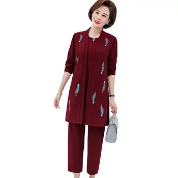 Feather Embroidery Big Size Women 3 Piece Outfits Casual Slim Elegant Female Spring Autumn Fashion Womens Suits Sets 2019 J207
Feather Embroidery Big Size Women 3 Piece Outfits Casual Slim Elegant Female Spring Autumn Fashion Womens Suits Sets 2019 J207