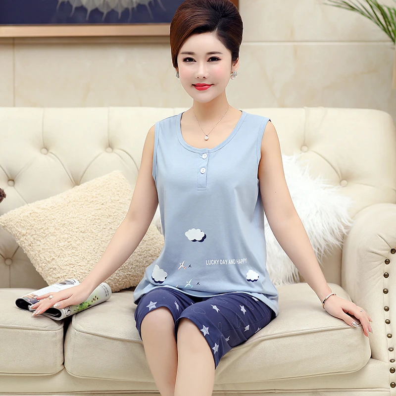 Peignoir home women pijama cotton knited feminino pajamas set M-4XL sleeveless summer female vest sleepwear home clothing
Peignoir home women pijama cotton knited feminino pajamas set M-4XL sleeveless summer female vest sleepwear home clothing