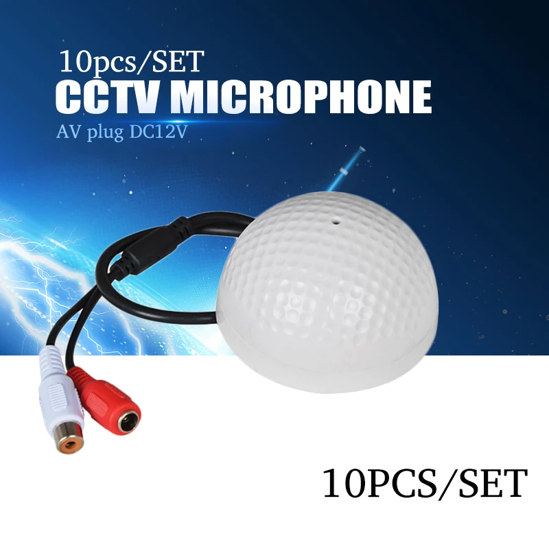 YiiSPO 10PCS/set CCTV Microphone Golf Shape audio Pickup Device High Sensitivity 12V DC sound Monitor audio listening device
YiiSPO 10PCS/set CCTV Microphone Golf Shape audio Pickup Device High Sensitivity 12V DC sound Monitor audio listening device