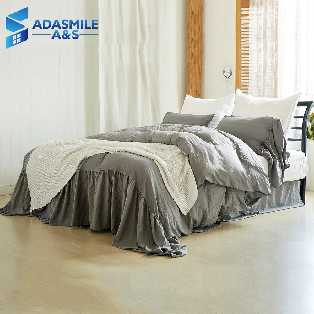 Fashion Tie Closure Solid Flounced Comforters & Duvets Cover Pillowcase Adults Bedding Linens 3pcs US Queen Bed Duvet Cover Set
Fashion Tie Closure Solid Flounced Comforters & Duvets Cover Pillowcase Adults Bedding Linens 3pcs US Queen Bed Duvet Cover Set