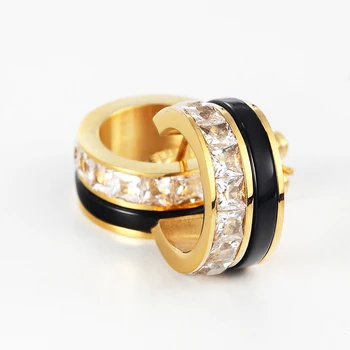 Luxury Shiny Crystal Ceramic Stud Earrings Woman Elegant Stainless Steel Rose Gold Colour Black And White BON Earring For women
Luxury Shiny Crystal Ceramic Stud Earrings Woman Elegant Stainless Steel Rose Gold Colour Black And White BON Earring For women