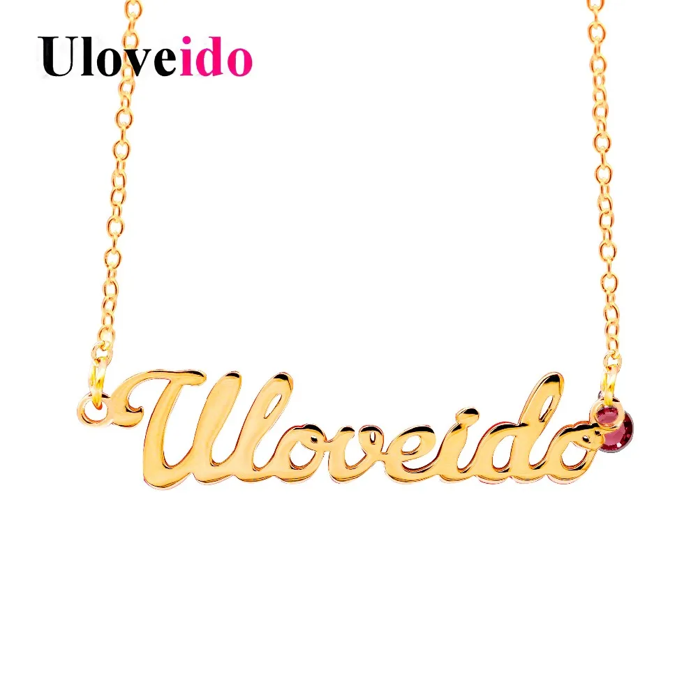 Uloveido Stainless Steel Personalized Name Necklace with Birthstone,Gold Color,Custom Name Necklace,Birthstone Day Gift,SN122
Uloveido Stainless Steel Personalized Name Necklace with Birthstone,Gold Color,Custom Name Necklace,Birthstone Day Gift,SN122