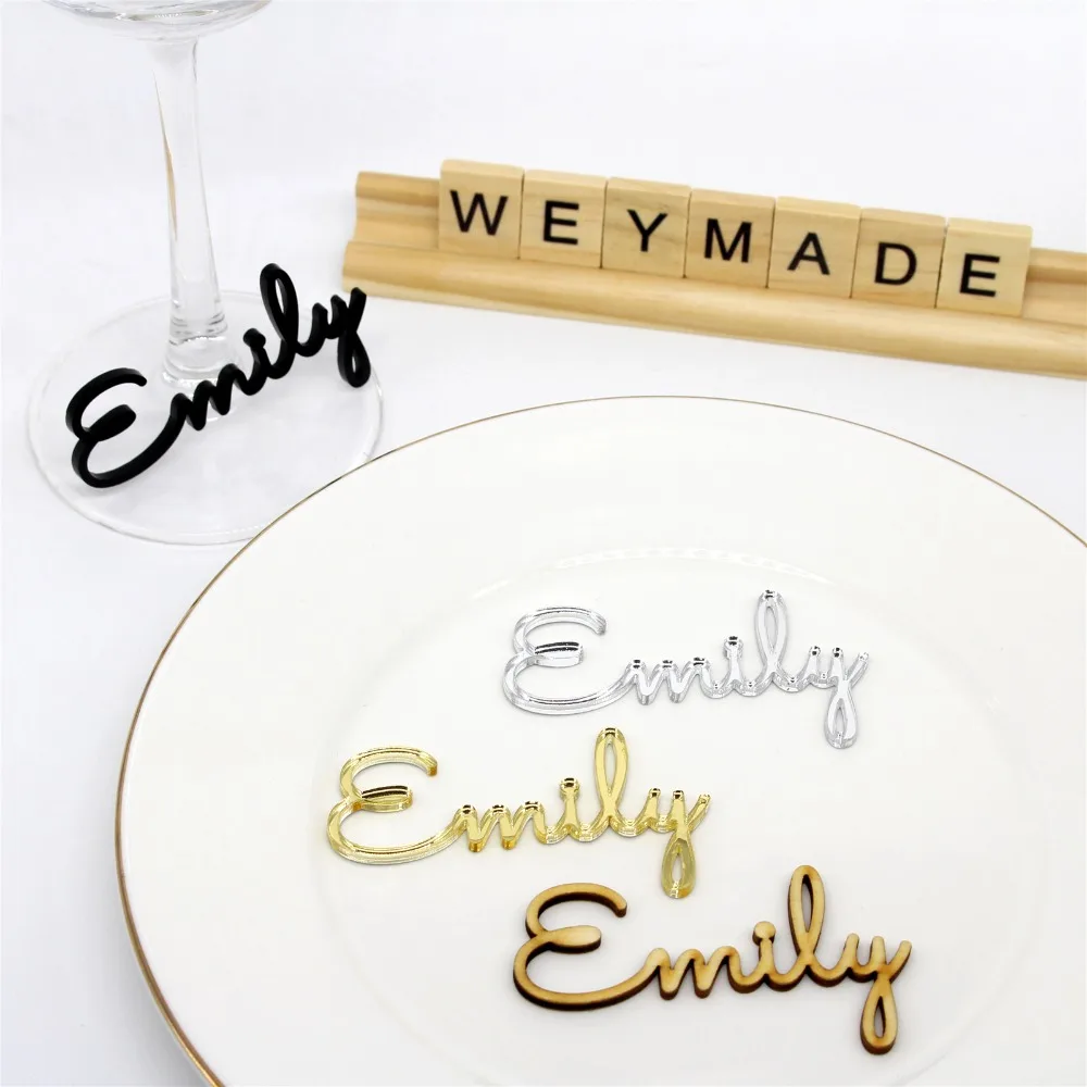Personalized Laser Cut Guest Name Place Name Setting Silver / Gold Mirror Table Place Card Decoration Wedding Party Centerpieces
Personalized Laser Cut Guest Name Place Name Setting Silver / Gold Mirror Table Place Card Decoration Wedding Party Centerpieces