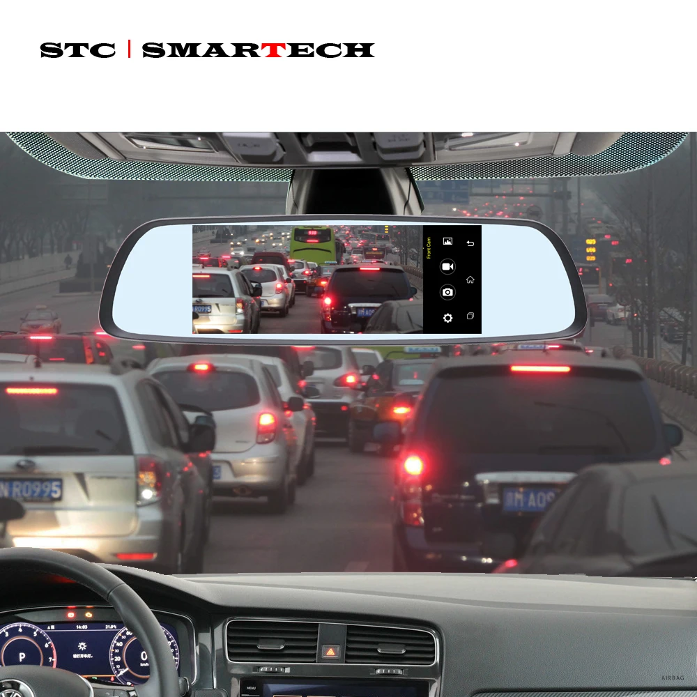 SMARTECH Android 3G Зеркало заднего вида DVR gps навигации 6 86 дюймов ips HD экран 1080P full двойной
