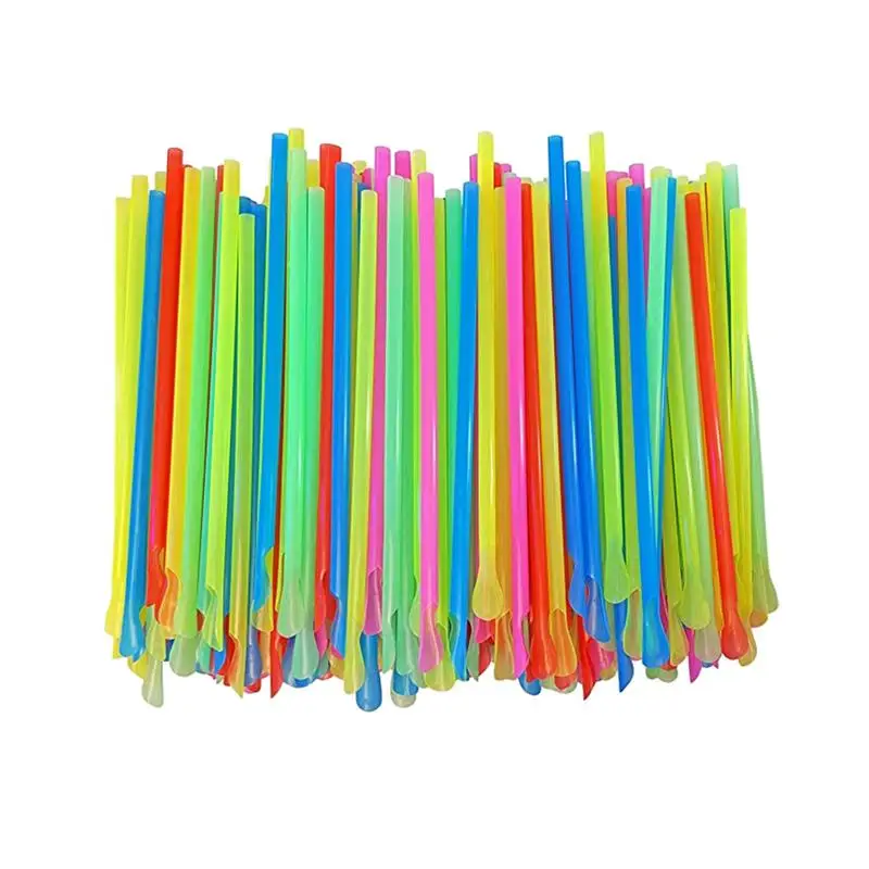 50pcs Disposable Spoon Straws Dual Use Drinking Spoon Straw for Smoothies Milkshakes Shaved Ice (Assorted Color)
50pcs Disposable Spoon Straws Dual Use Drinking Spoon Straw for Smoothies Milkshakes Shaved Ice (Assorted Color)