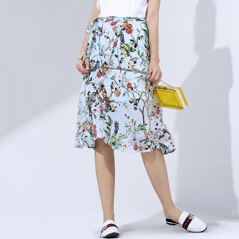 100% Silk Skirt Women Asymmetrical Slits Printed Sashes Beach Skirts High Quality Fabric Casual Style 2018 New Fashion
100% Silk Skirt Women Asymmetrical Slits Printed Sashes Beach Skirts High Quality Fabric Casual Style 2018 New Fashion
