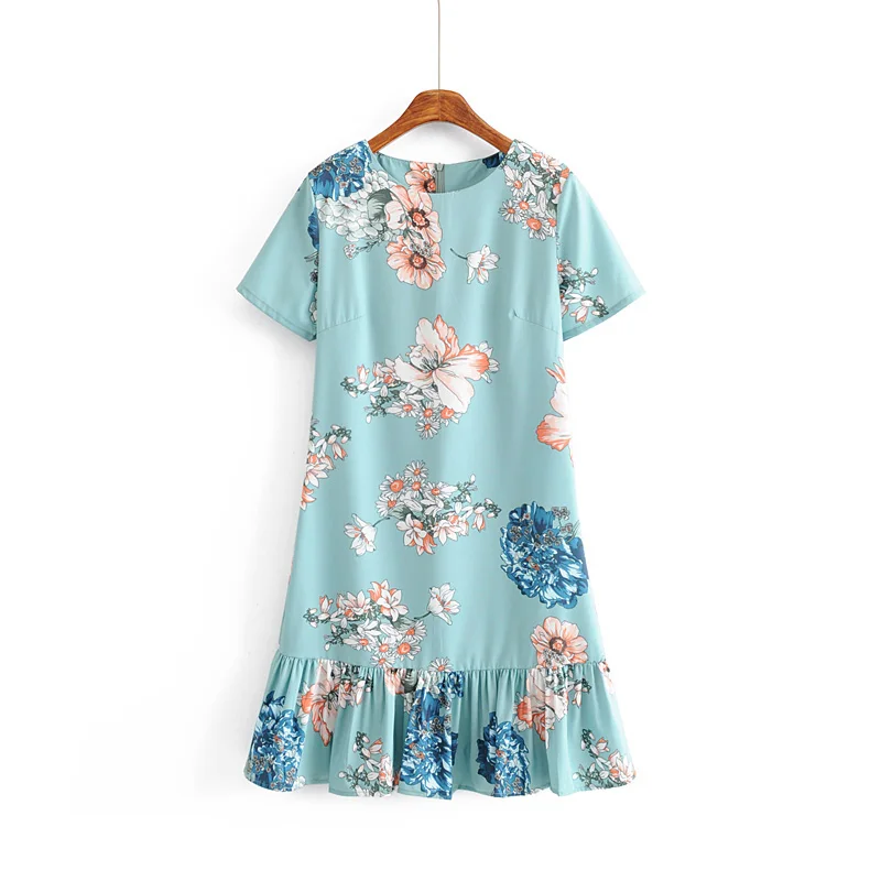 2019 women fashion o neck short sleeve floral print hem pleat ruffles mini dress retro ladies elegant chic casual dresses DS2239
2019 women fashion o neck short sleeve floral print hem pleat ruffles mini dress retro ladies elegant chic casual dresses DS2239