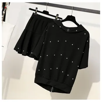 2019 Summer Xl-5Xl Women Rivet Two Piece Sets Cotton Short Sleeve Zipper Hoodie Tops Elastic Waist Mini Skirts Suits
2019 Summer Xl-5Xl Women Rivet Two Piece Sets Cotton Short Sleeve Zipper Hoodie Tops Elastic Waist Mini Skirts Suits