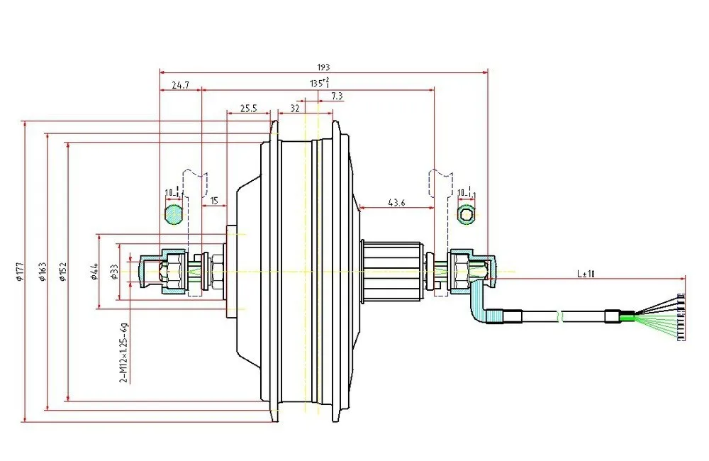 drawing for cassette motor 500w