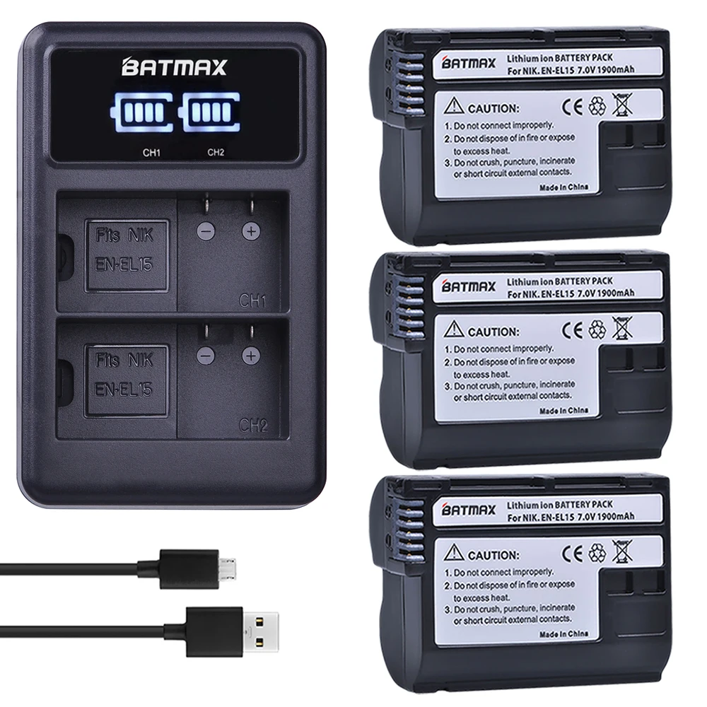 Зарядное устройство Batmax с двумя USB-портами для Nikon D600 D610 D800 D800E D810 D7000 D7100 D7200 V1
Зарядное устройство Batmax с двумя USB-портами для Nikon D600 D610 D800 D800E D810 D7000 D7100 D7200 V1