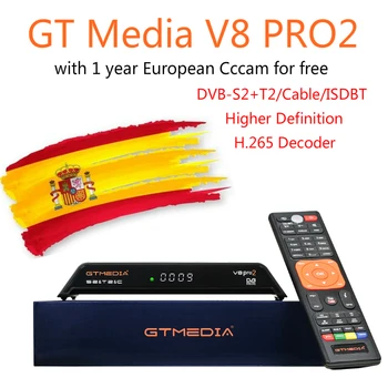 GT Media V8 Pro2 DVB-S2/T2/C H.265 Satellite Receiver with 1 year Spanish europe ccam Cccam clines newest version of V8 golden
GT Media V8 Pro2 DVB-S2/T2/C H.265 Satellite Receiver with 1 year Spanish europe ccam Cccam clines newest version of V8 golden