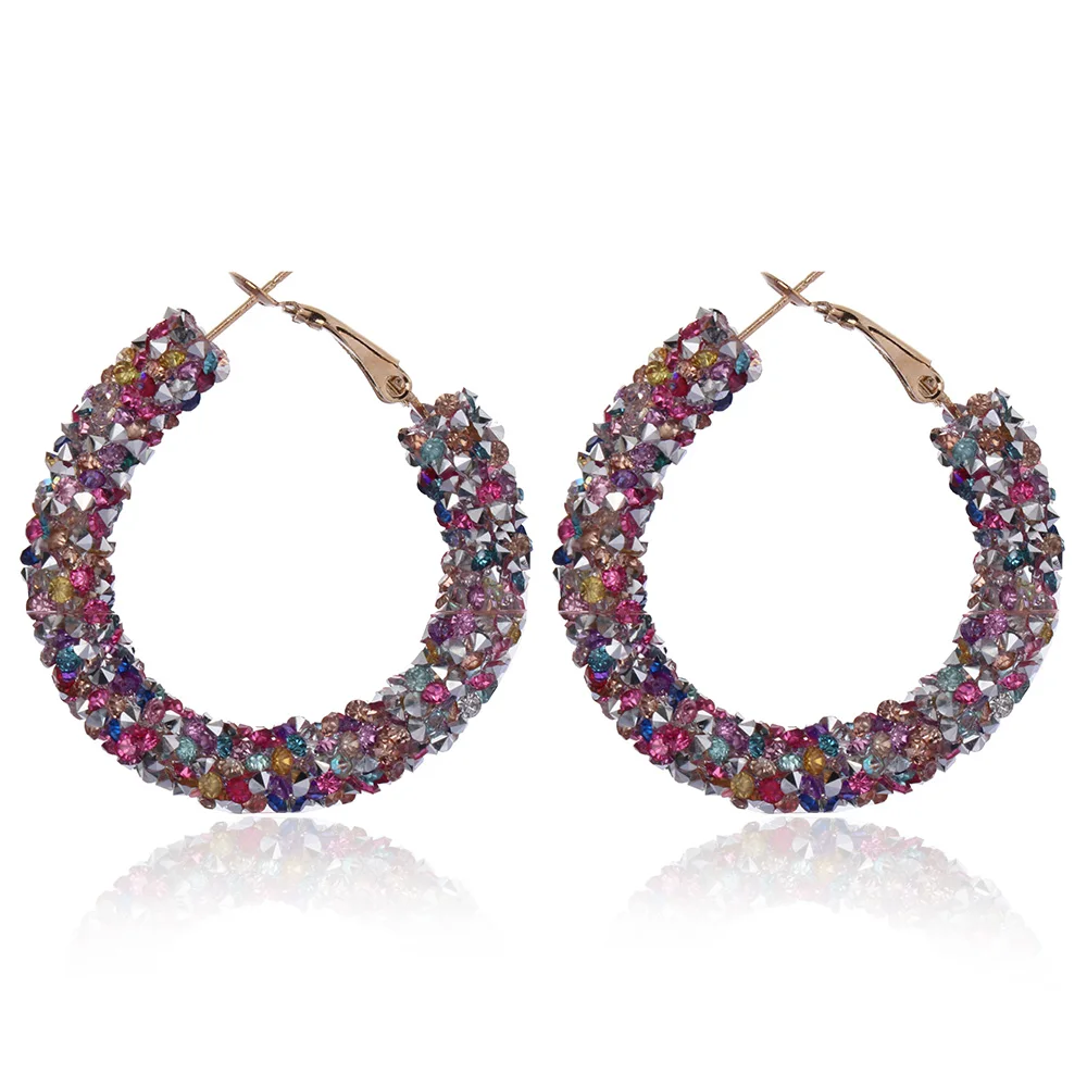 1Pair Austrian Rhinestone Crystal Hoop Earring Fashion Women Big Circle Earrings Charm Shiny Geometric Round Earrings
1Pair Austrian Rhinestone Crystal Hoop Earring Fashion Women Big Circle Earrings Charm Shiny Geometric Round Earrings