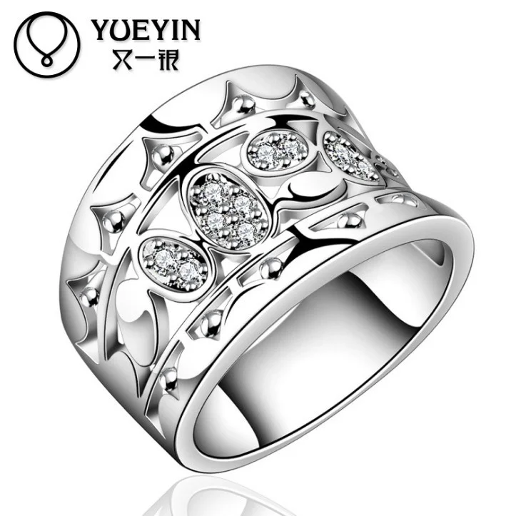 2021 Real Anillos Rings Ring Crossed 925silver Fingers Crystal from Austrian Paving Deluxe Hot Princess Married Women Jewelry | Украшения и