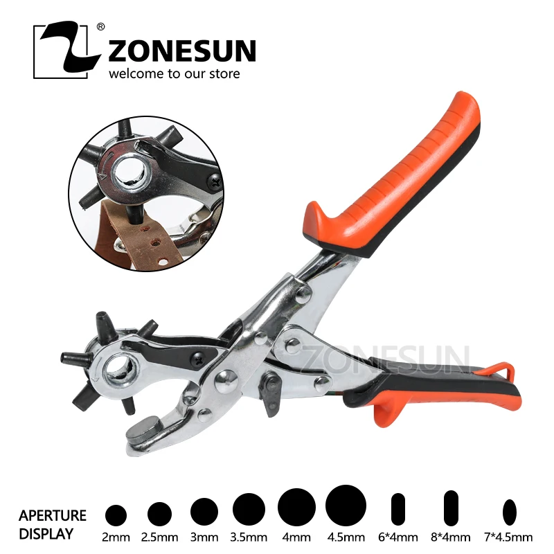ZONESUN Revolving Punching Stitching Plier Punch Tool Round Hole Perforator For Leather Strap Watch Band Belt Hollow Puncher
ZONESUN Revolving Punching Stitching Plier Punch Tool Round Hole Perforator For Leather Strap Watch Band Belt Hollow Puncher