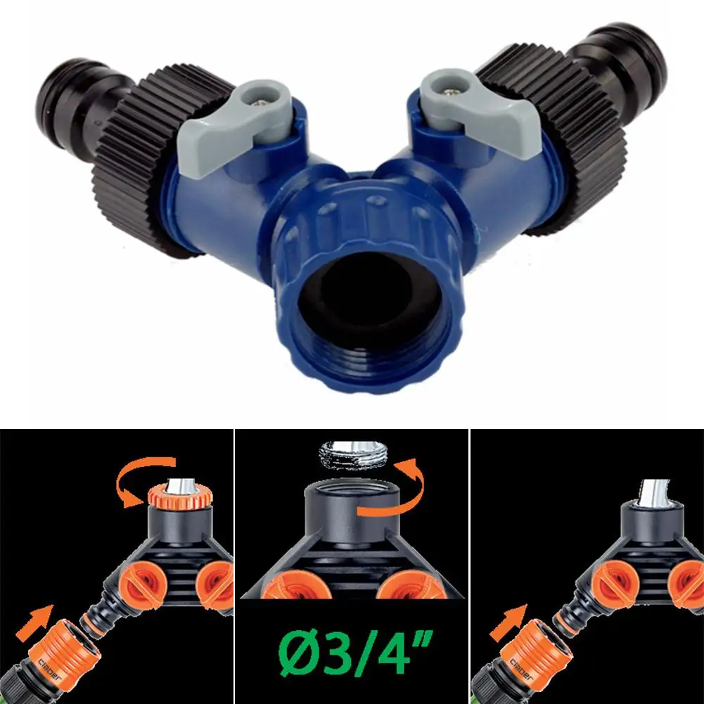 3/4" Water Tap Splitter 2 Way For 1/2" Caliber Quick Connector Adaptor Y Shape Garden Tap Splitter Connector For Irrigation
3/4" Water Tap Splitter 2 Way For 1/2" Caliber Quick Connector Adaptor Y Shape Garden Tap Splitter Connector For Irrigation