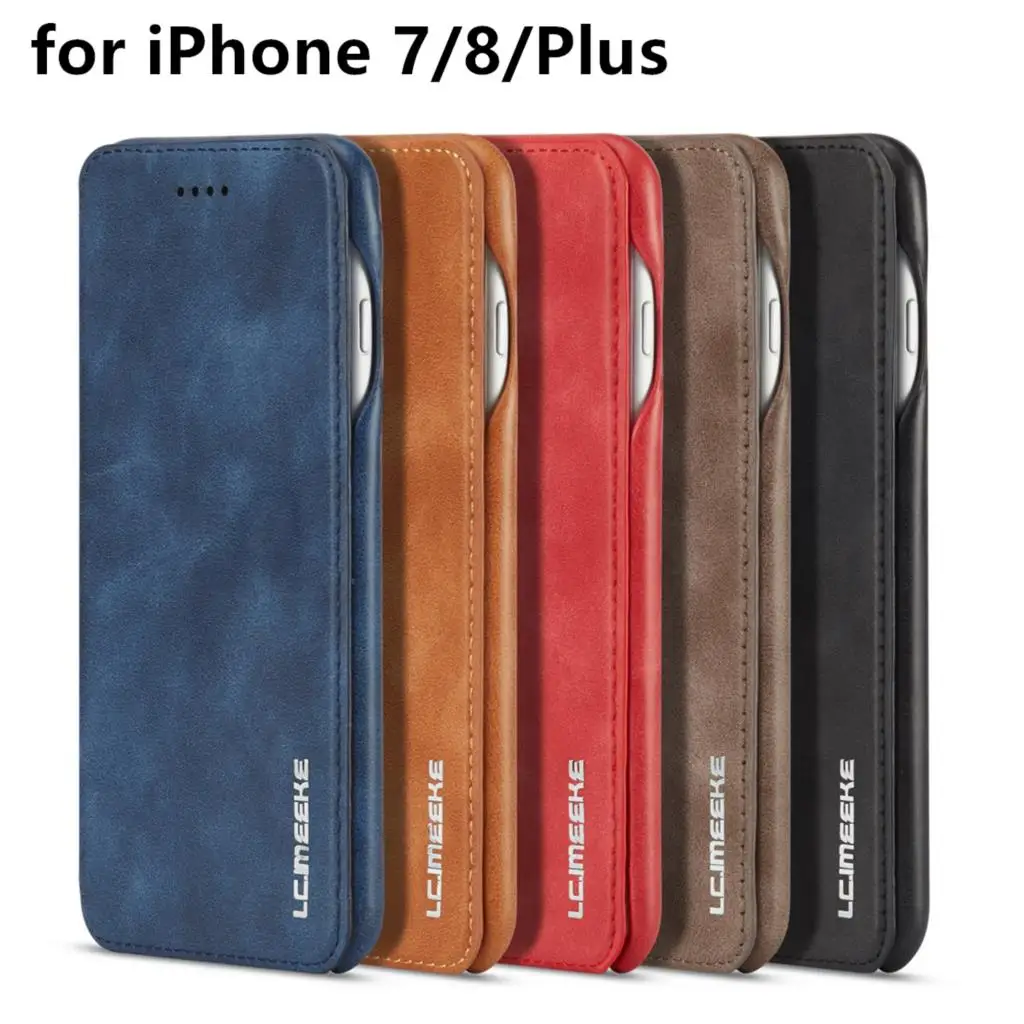 LC.imeeke Luxury Magnetic attraction flip cover phone case for iPhone 7 8 Plus business holster retro Leather case simple
LC.imeeke Luxury Magnetic attraction flip cover phone case for iPhone 7 8 Plus business holster retro Leather case simple