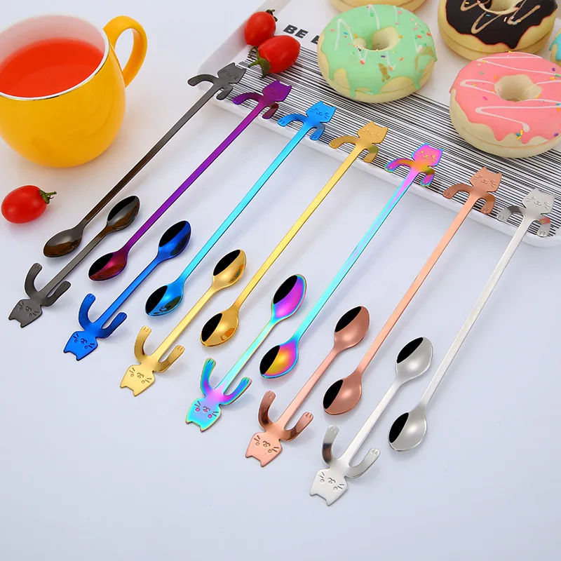 1Pcs Stainless Steel Cartoon Cat Spoon Creative Milk Coffee Spoon Ice Cream Candy Long Handle Teaspoon Dessert scoop accessories
1Pcs Stainless Steel Cartoon Cat Spoon Creative Milk Coffee Spoon Ice Cream Candy Long Handle Teaspoon Dessert scoop accessories