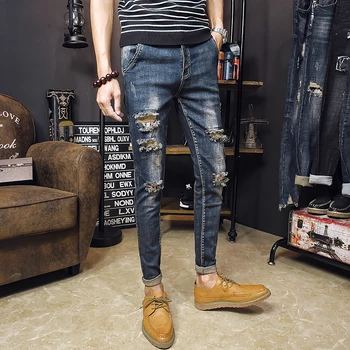 Korean version of the trend personality hole jeans men's autumn new pants cut rotten youth Slim pants feet pants
Korean version of the trend personality hole jeans men's autumn new pants cut rotten youth Slim pants feet pants