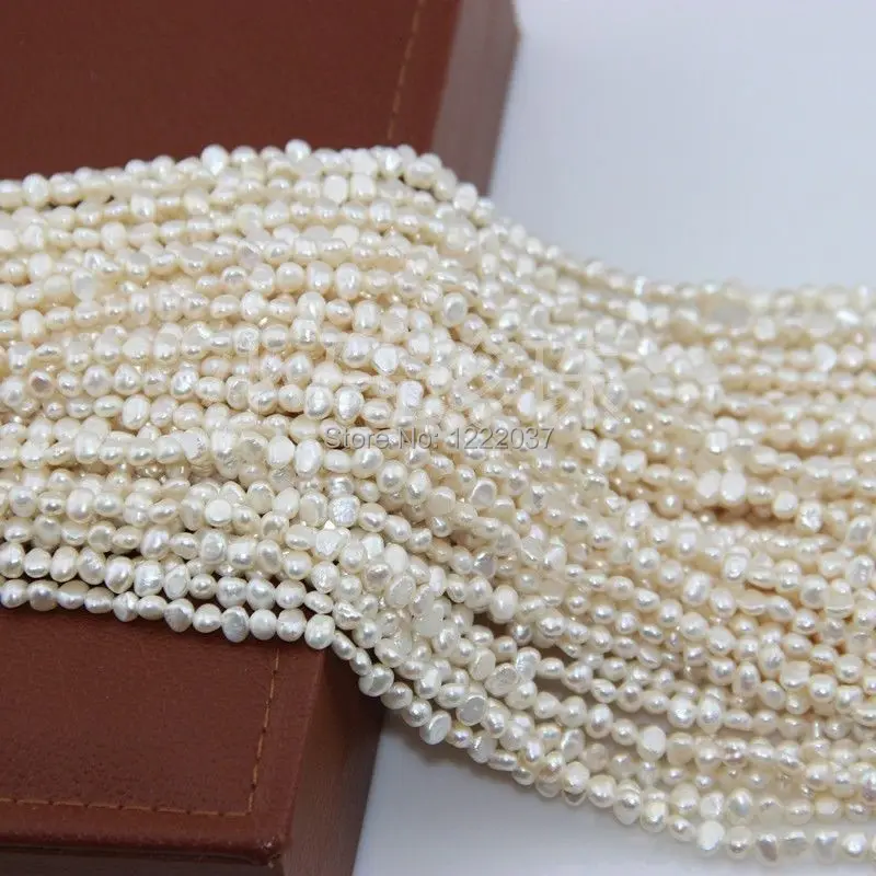 Wholesale natural 2 strand 6-7MM AAA White Baroque pearl Loose beads (without clasp )