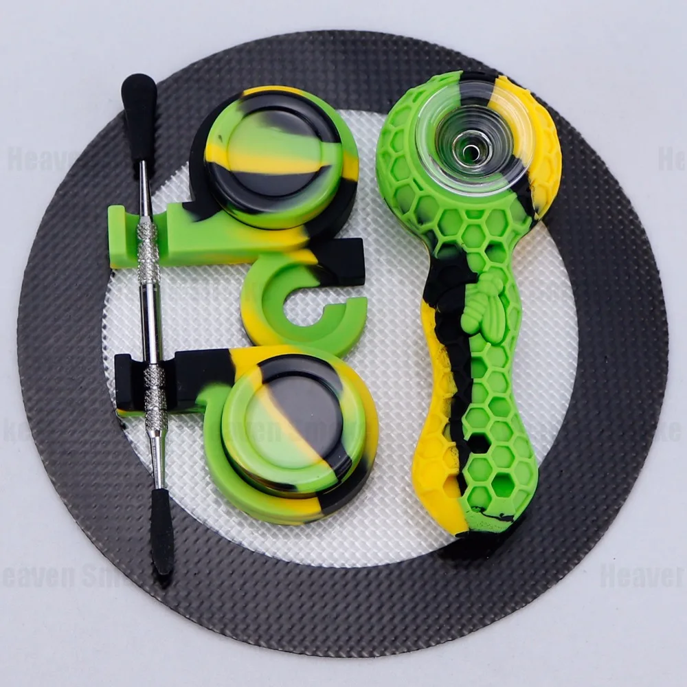silicone tobacco pipe-yellow dab-1