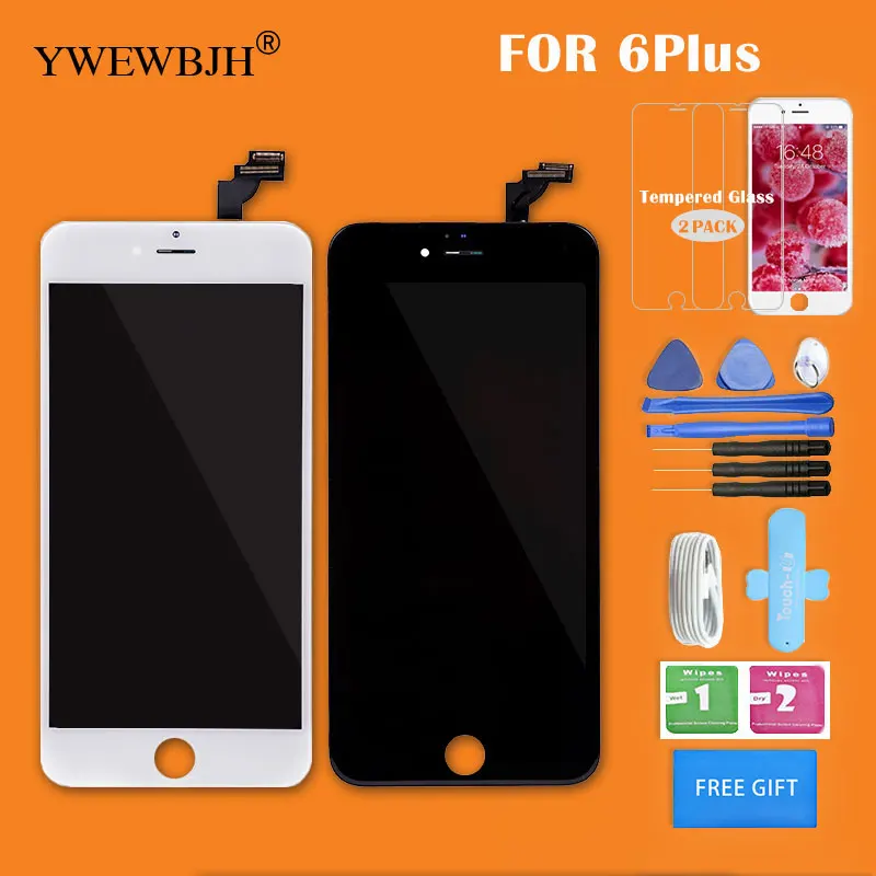 Сенсорный ЖК экран YWEWBJH класса AAA для iPhone 6 Plus дисплей в сборе без битых пикселей