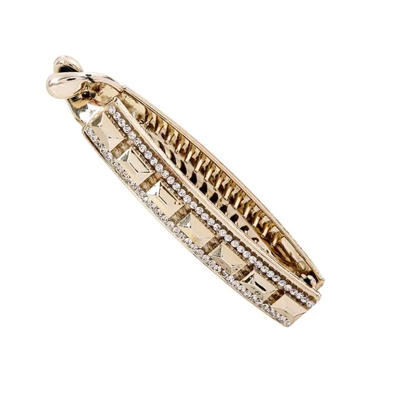 Women Barrette Rhinestone Embellishment Hairpins Long Banana Clips Glitter Luxury Ponytail Holder Plastic Hair Clamps With Teeth
Women Barrette Rhinestone Embellishment Hairpins Long Banana Clips Glitter Luxury Ponytail Holder Plastic Hair Clamps With Teeth