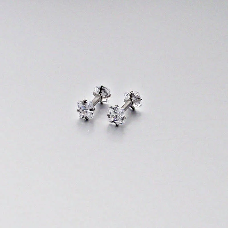 2 Piece 16G 1.2x6x4mm Internally Threaded Clear Round Cubic Zirconia Prong Square Helix Tragus Ear Piercing Body Jewelry
2 Piece 16G 1.2x6x4mm Internally Threaded Clear Round Cubic Zirconia Prong Square Helix Tragus Ear Piercing Body Jewelry
