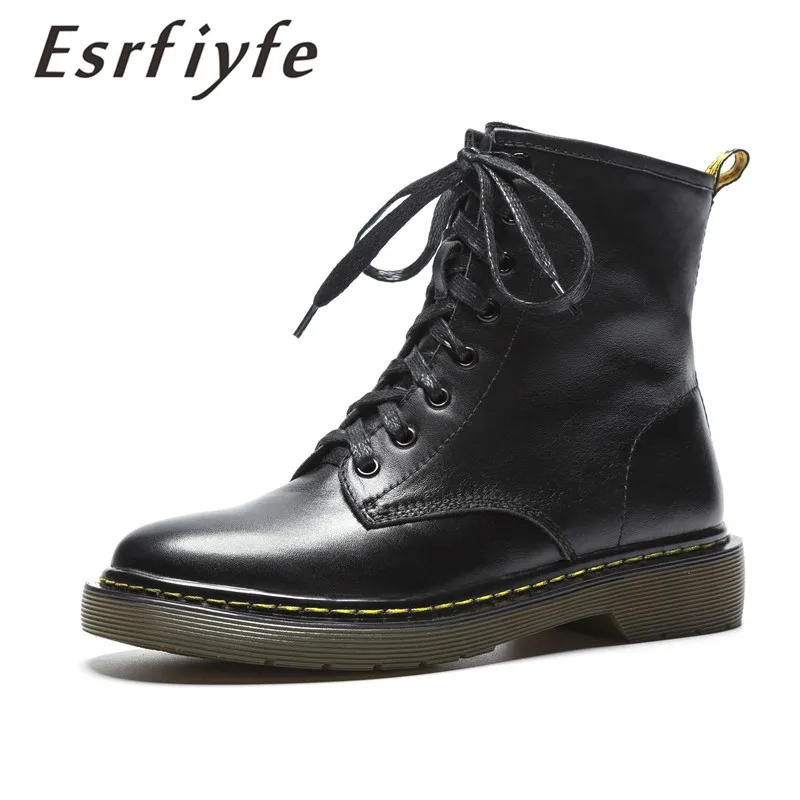 ESRFIYFE Women Ankle Boots Shoes Woman 2019 New Spring/autumn Genuine Leather Shoes Woman Punk Style Martin Boots Platfrom Boots
ESRFIYFE Women Ankle Boots Shoes Woman 2019 New Spring/autumn Genuine Leather Shoes Woman Punk Style Martin Boots Platfrom Boots