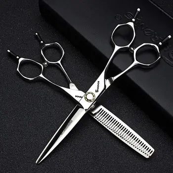 Professional hairdressing scissors for hair cutting 6.0 440c Japan steel Cutting&Thinning shear set barbearia berber makas
Professional hairdressing scissors for hair cutting 6.0 440c Japan steel Cutting&Thinning shear set barbearia berber makas