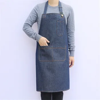 Denim Kitchen Cooking Apron with Adjustable Cotton Strap Large Pockets Blue Barista Men and Women Homewear 
Denim Kitchen Cooking Apron with Adjustable Cotton Strap Large Pockets Blue Barista Men and Women Homewear