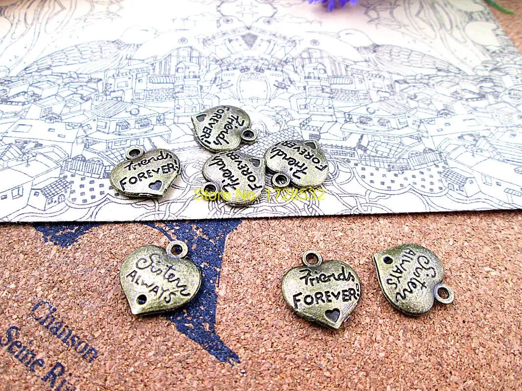 20pcs--16*14mm antique bronze two side heart charm friend forever sister charms pendants
20pcs--16*14mm antique bronze two side heart charm friend forever sister charms pendants