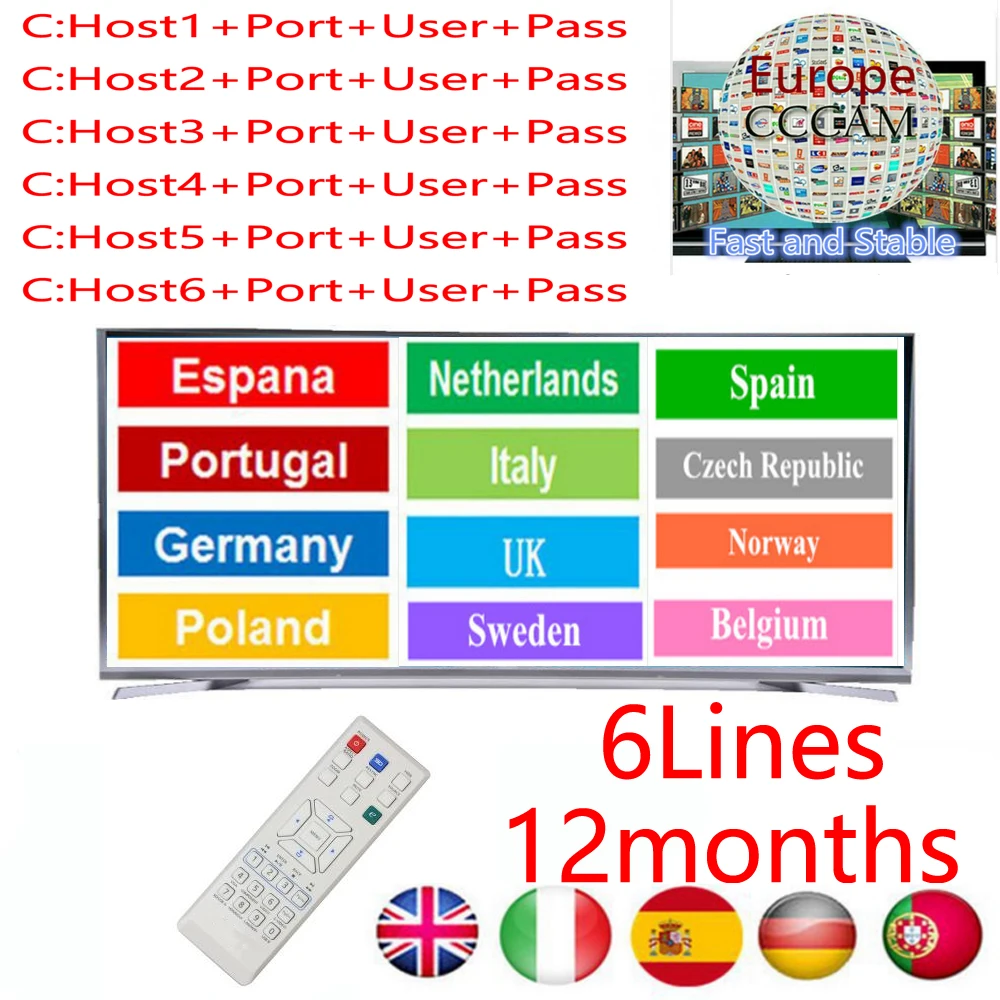 Fast and Stable CCcams Europe 6line Card Mgcam for V+ Samsat Starsat Satellite TV Receiver via usb wifi remote cont
Fast and Stable CCcams Europe 6line Card Mgcam for V+ Samsat Starsat Satellite TV Receiver via usb wifi remote cont