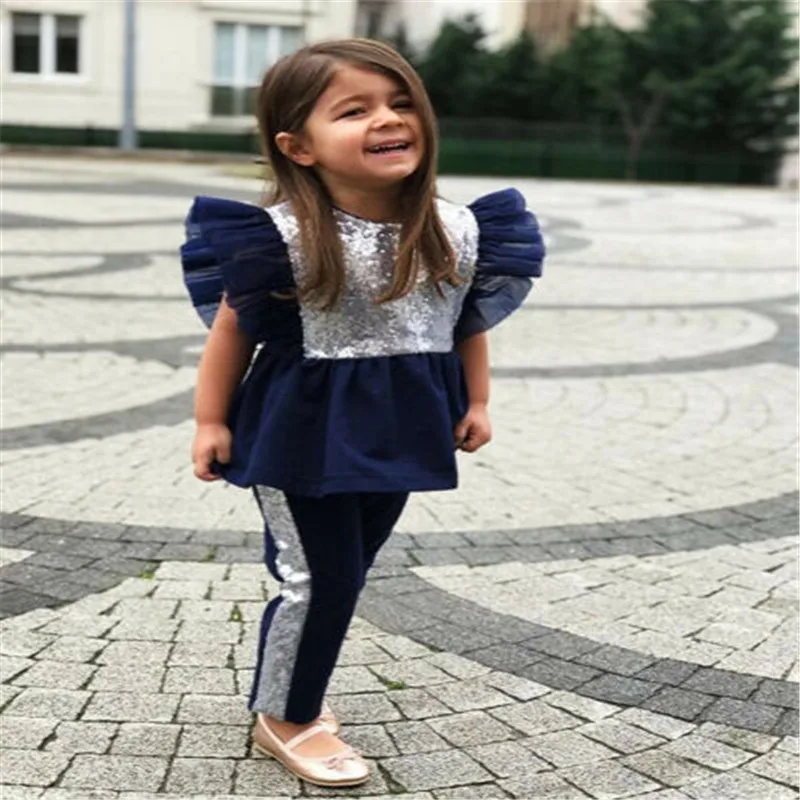 Fashion Summer Children Clothing Sets 1-5Y Sweet Kids Baby Girl Clothes Flare Sleeve Sequin TopsPants Outfits Children Set
Fashion Summer Children Clothing Sets 1-5Y Sweet Kids Baby Girl Clothes Flare Sleeve Sequin TopsPants Outfits Children Set