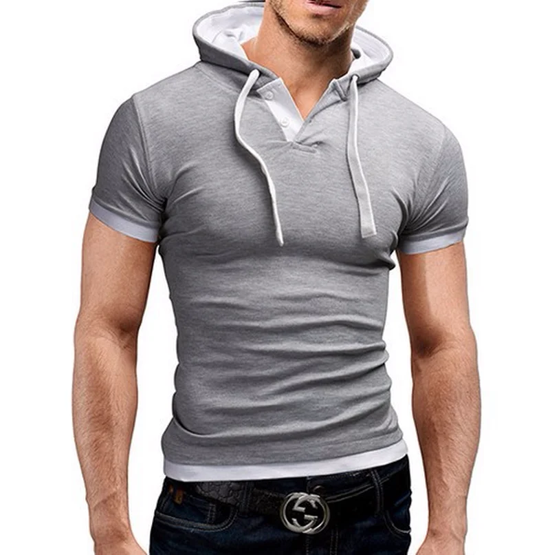2019 Summer New Style Short-sleeved Fashion Sling Hooded Men's Trend Self-cultivation Personality Solid Color Muscle T-sleeve
2019 Summer New Style Short-sleeved Fashion Sling Hooded Men's Trend Self-cultivation Personality Solid Color Muscle T-sleeve