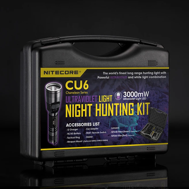 2019 NITECORE CU6 HUNTING KIT UV+White Light CREE XP-G2 R5 LED with Battery Gear Law Enforcement Militar Flashlight Lantern Set
2019 NITECORE CU6 HUNTING KIT UV+White Light CREE XP-G2 R5 LED with Battery Gear Law Enforcement Militar Flashlight Lantern Set