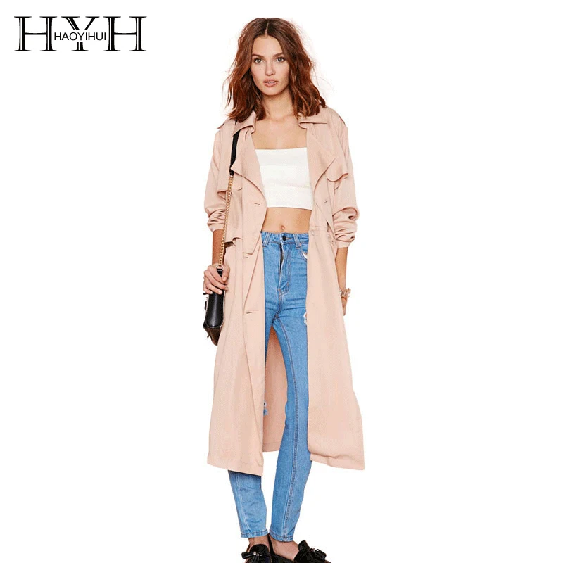 HYH HAOYIHUI Woman long coat New In Beige/Black OL Women Trench Coats Pockets Ruffle Long Line Female Outwear Office Lady Coats
HYH HAOYIHUI Woman long coat New In Beige/Black OL Women Trench Coats Pockets Ruffle Long Line Female Outwear Office Lady Coats