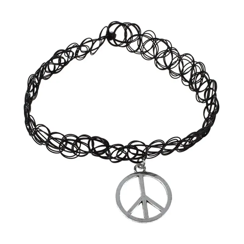Elastic Boho Tattoo Choker Strand Necklace Black Retro Henna Vintage Gothic Peace Sign
Elastic Boho Tattoo Choker Strand Necklace Black Retro Henna Vintage Gothic Peace Sign