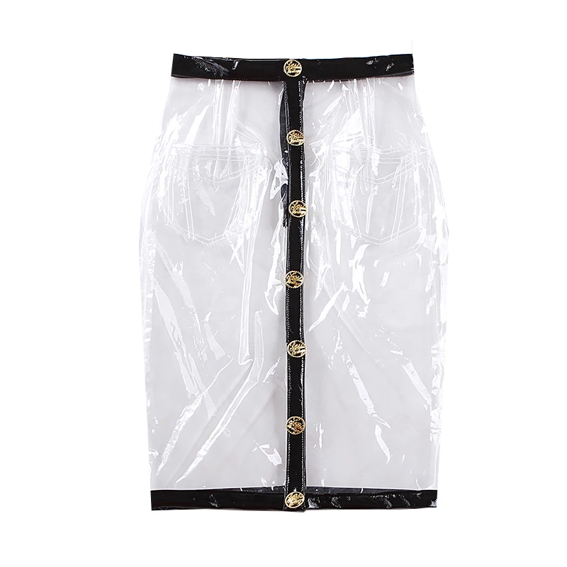 le palais vintage 2018FW Very Sexy See Trough PVC Skirt Slim High Rise Patent Leather Patchwork Buttons Pencil Skirt
le palais vintage 2018FW Very Sexy See Trough PVC Skirt Slim High Rise Patent Leather Patchwork Buttons Pencil Skirt