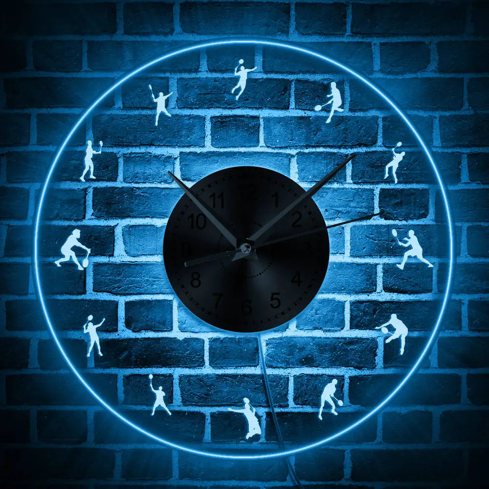 Badminton Player Silhouette LED Color Changing Decorative Wall Clock Badminton Racket Modern Sport Wall Light Gift For Athlete
Badminton Player Silhouette LED Color Changing Decorative Wall Clock Badminton Racket Modern Sport Wall Light Gift For Athlete