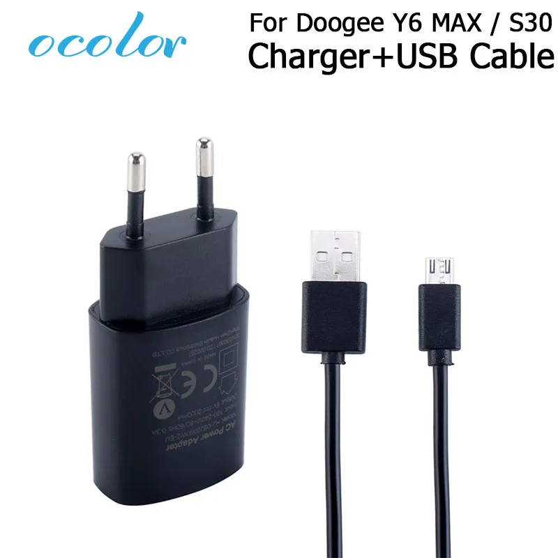 Зарядное устройство ocolor Для Doogee S30 Y6 MAX USB кабель для передачи данных зарядная